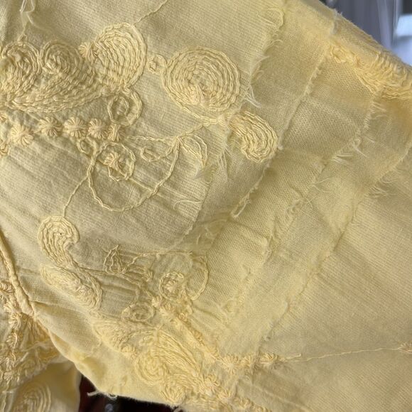 Cottonseed Vintage Button Front Embroidered with Frayed look Oversized USA SZ M - Picture 3 of 7